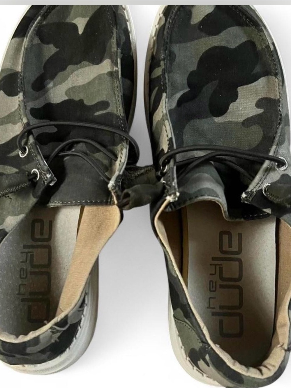 Hey Dude Women’s Camo Sneakers in Green and Black